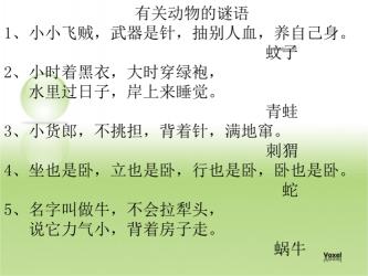儿童谜语大全：动物谜题一网打尽，轻松揭晓答案！