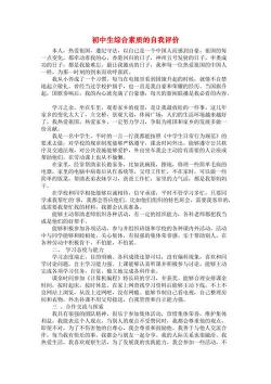 初三综合素质评价自评：迈向成熟之路的自我评价与反思